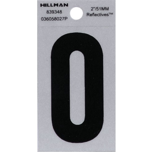 Letter "O" Black/Silver Reflective Vinyl Sticker 2"