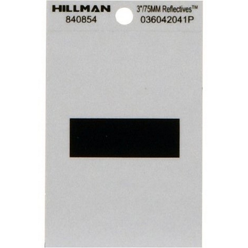 Hyphen Black/Silver Reflective Vinyl Sticker 3"