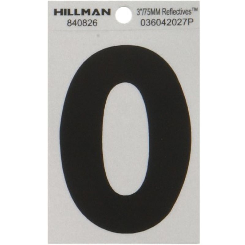 Letter "O" Black/Silver Reflective Vinyl Sticker 3"