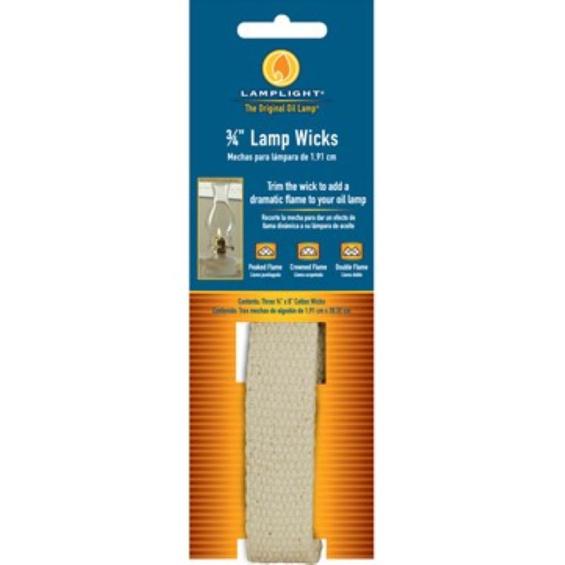Flat Cotton Lamp Wick 3/4 x 8 in 3 ct