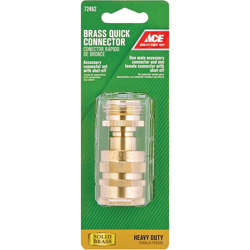 Ace Brass Threaded Male-Female Quick Connector Coupling