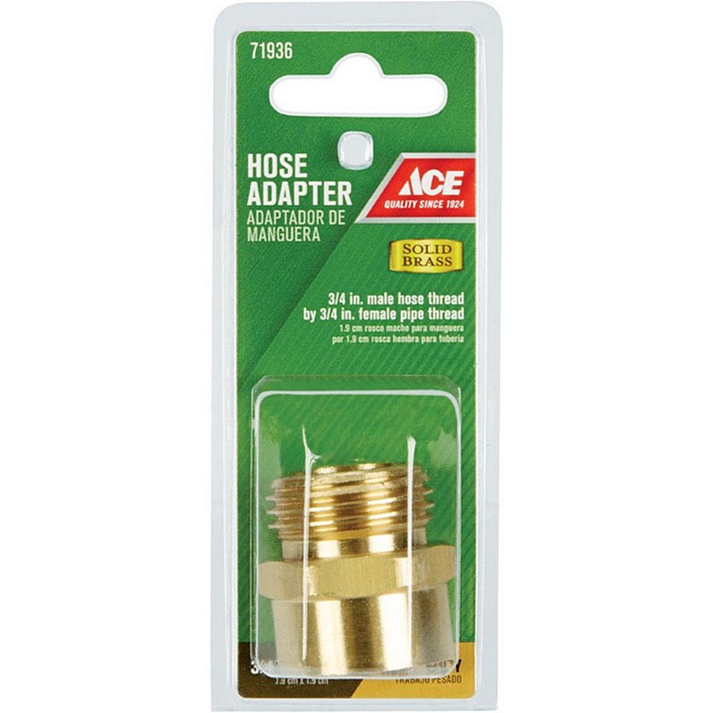 Ace Brass Hose Adapter 3/4" MHT X 3/4" FPT