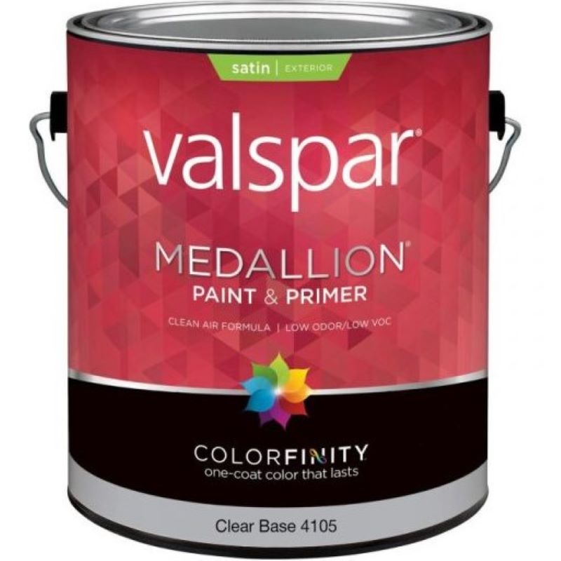 Valspar Medallion Exterior Paint & Primer Clear Base Satin 1 gal