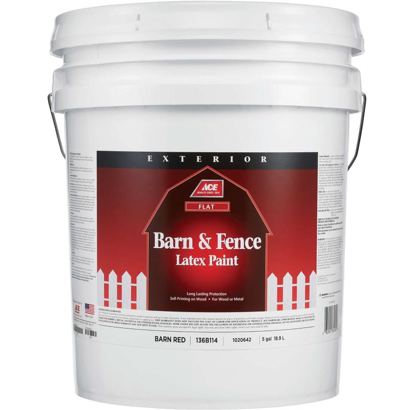 Ace Barn & Fence Latex Flat Barn Red 5 gal