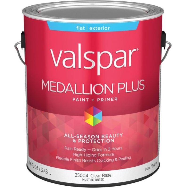 Valspar Medallion Plus Exterior Paint & Primer Clear Base Flat 1 gal 