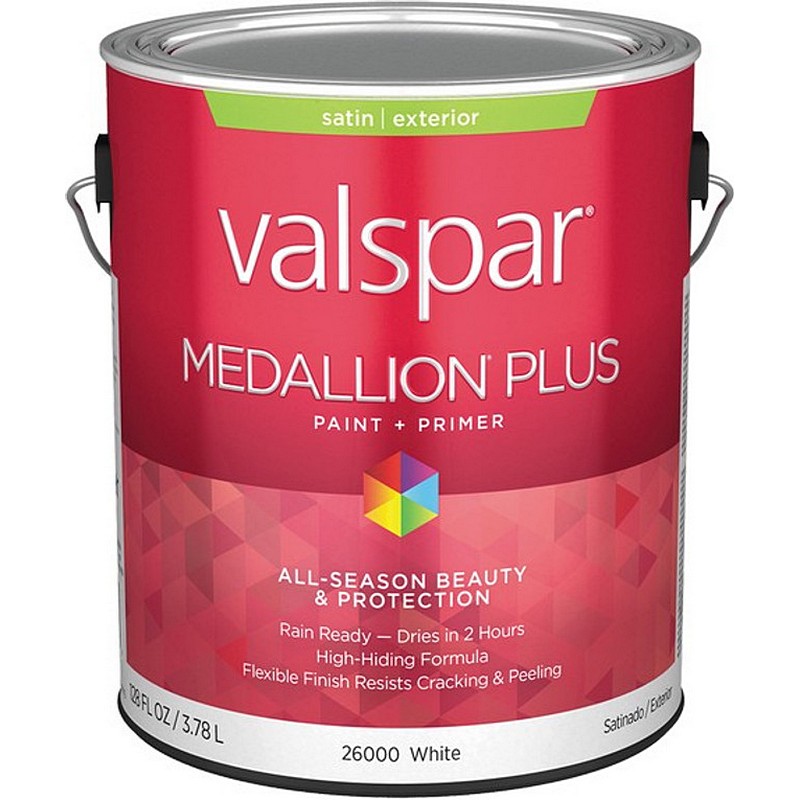 Valspar Medallion Plus Exterior Paint & Primer White Satin 1 gal 
