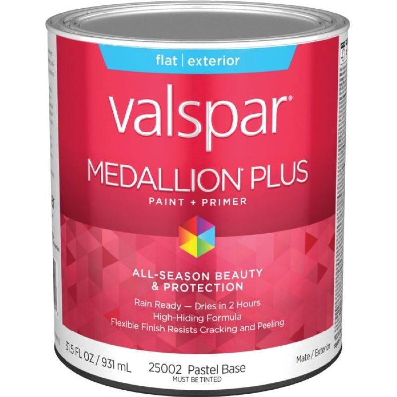 Valspar Medallion Plus Exterior Paint Pastel Base Flat 1 gal