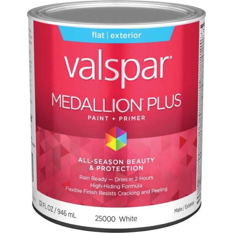 Valspar Medallion Plus Exterior Paint White Base Flat 1 gal