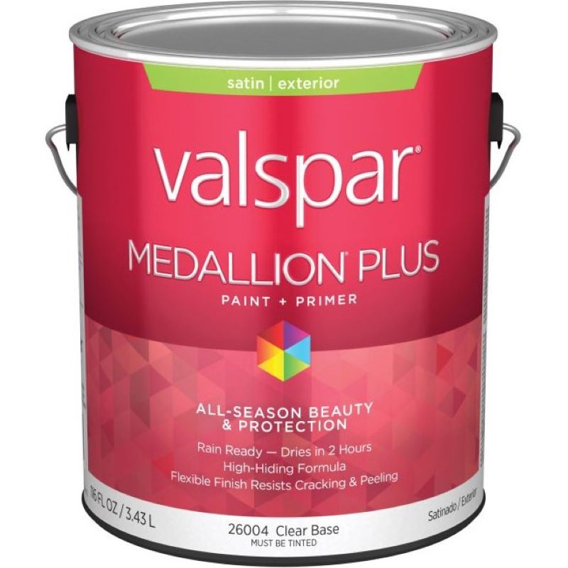 Valspar Medallion Plus Exterior Paint Clear Base Satin 1 gal