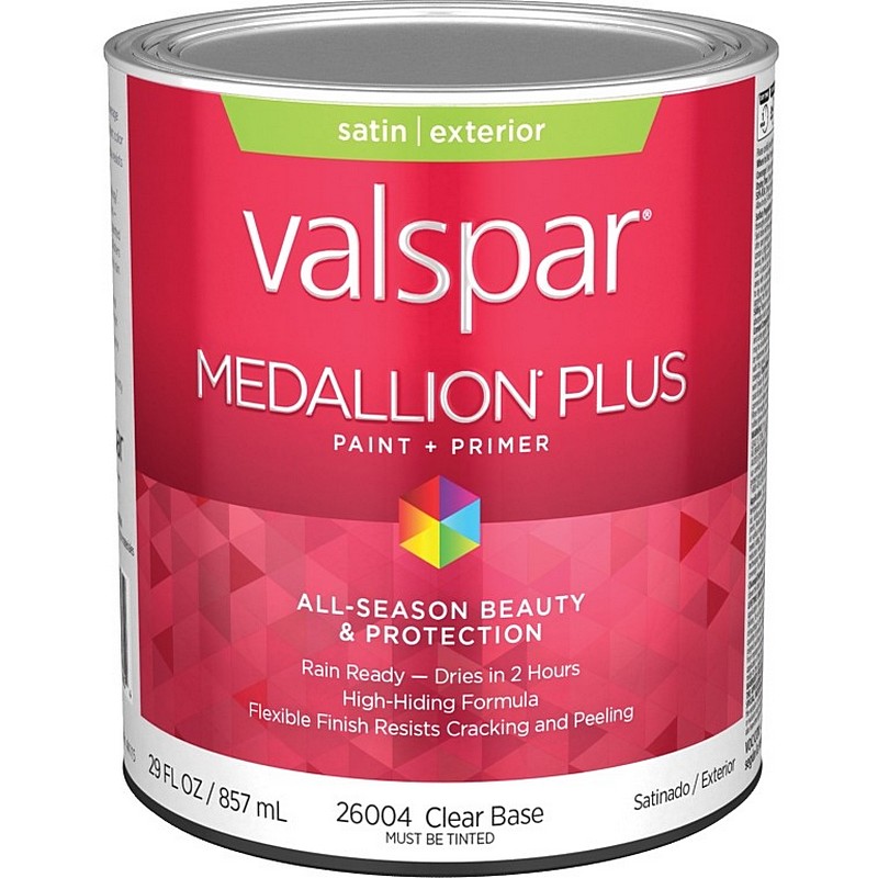 Valspar Medallion Plus Exterior Paint Clear Base Satin 1 qt