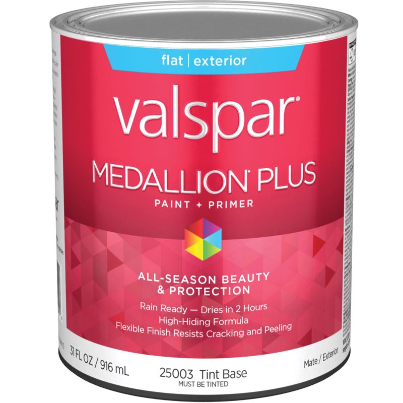 Valspar Medallion Plus Exterior Paint Tint Base Flat 1 qt