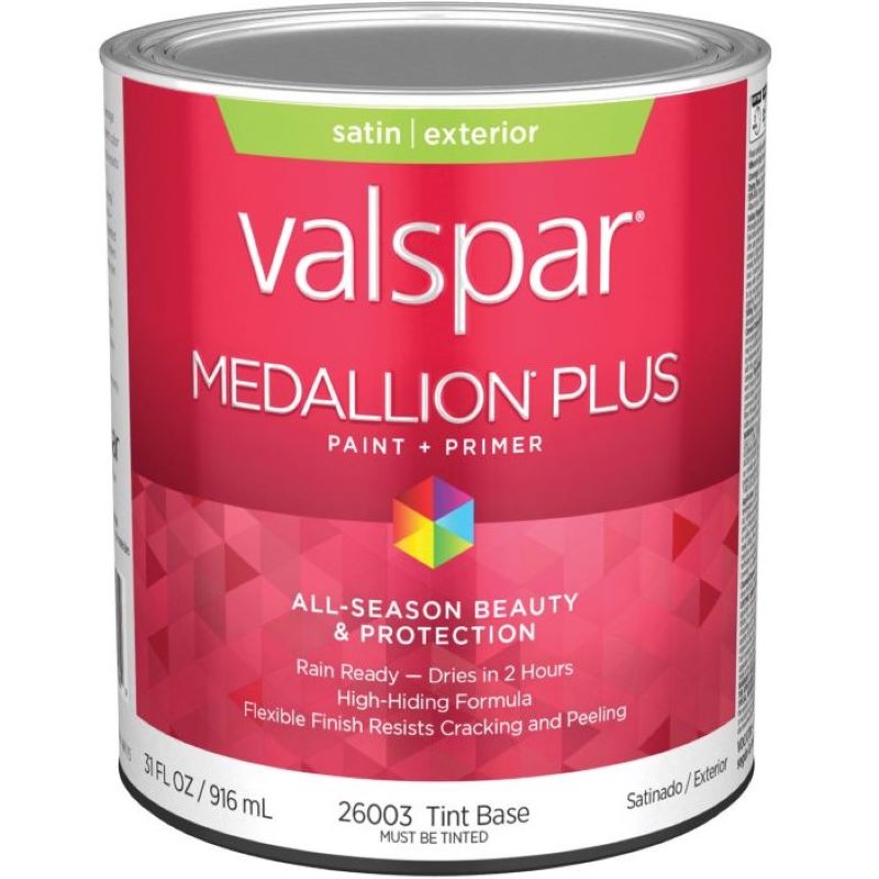 Valspar Medallion Plus Exterior Paint Tint Base Satin 1 qt