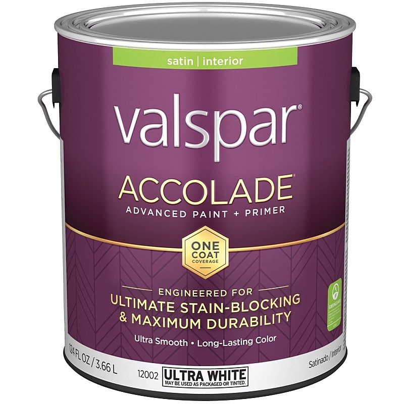 Valspar Accolade Paint & Primer Stain Blocking Interior Satin Ultra White 1 gal