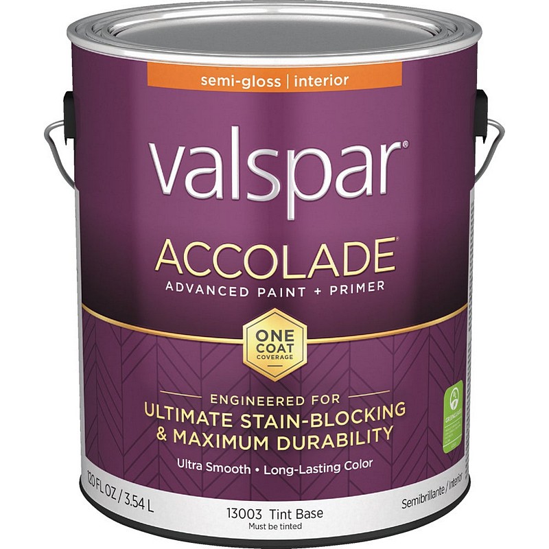 Valspar Accolade Paint & Primer Stain Blocking Interior Semi-Gloss Tint Base 1 gal