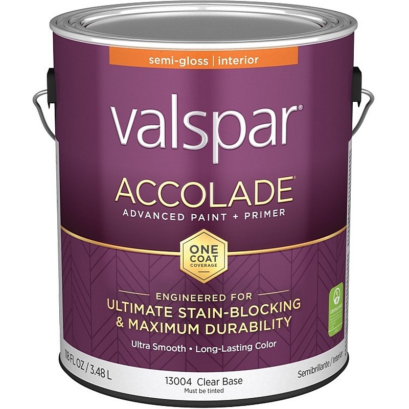 Valspar Accolade Paint & Primer Stain Blocking Interior Semi-Gloss Clear Base 1 gal