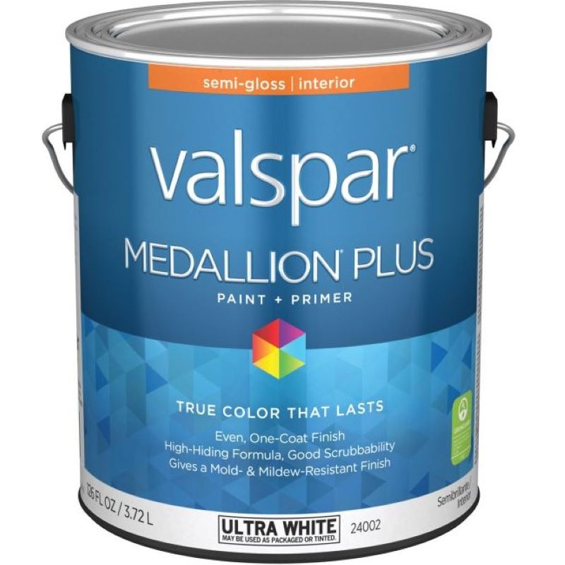 Valspar Medallion Plus Paint & Primer Interior Semi-Gloss Ultra White 1 gal