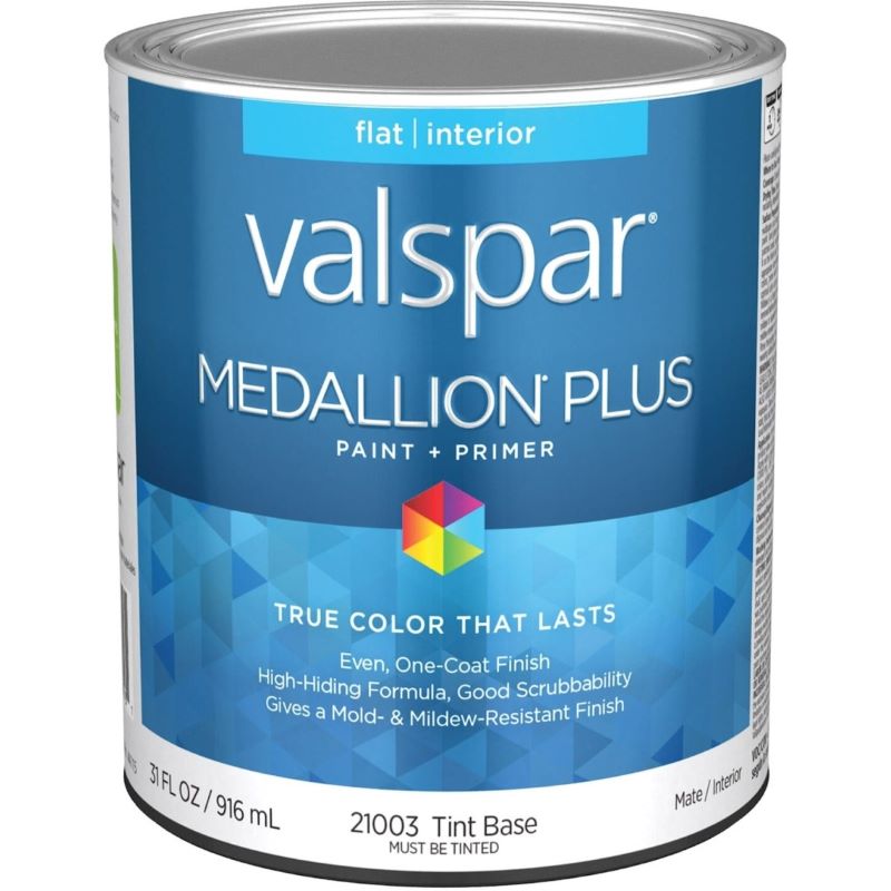 Valspar Medallion Plus Paint & Primer Interior Flat Tint Base 1 qt