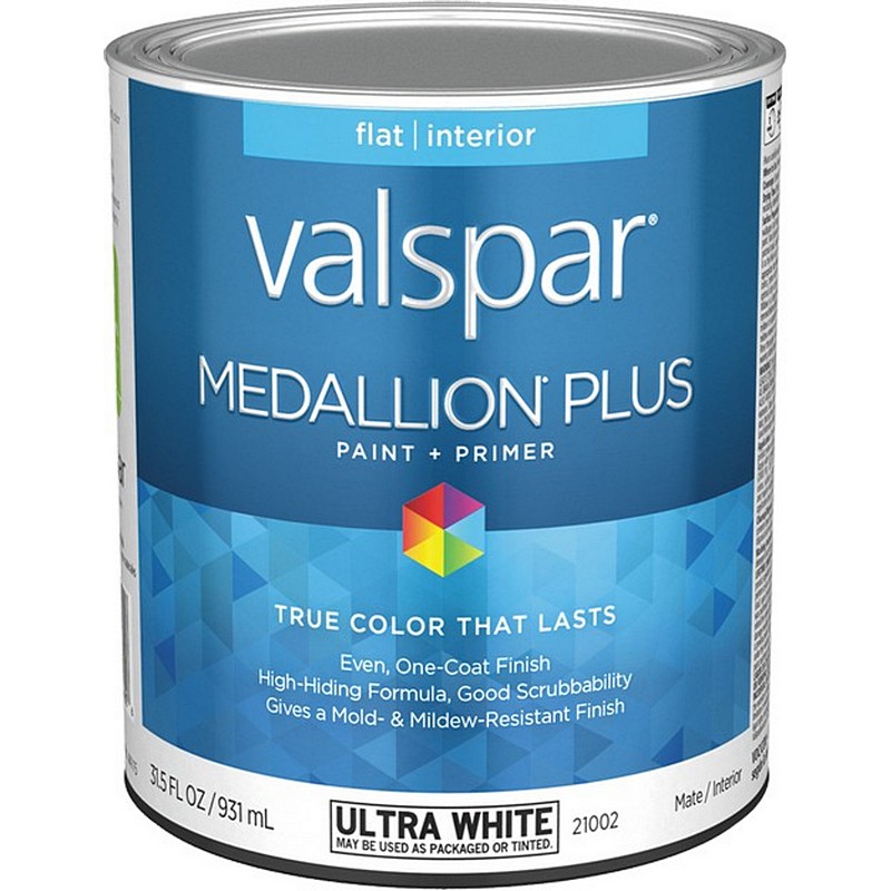 Valspar Medallion Plus Paint & Primer Interior Flat Ultra White 1 qt