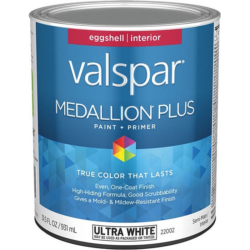 Valspar Medallion Plus Paint & Primer Interior Eggshell Ultra White 1 qt