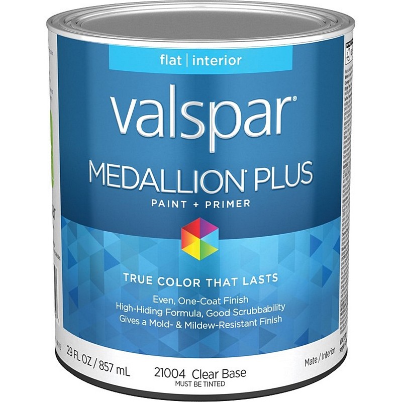 Valspar Medallion Plus Paint & Primer Interior Flat Clear Base 1 qt