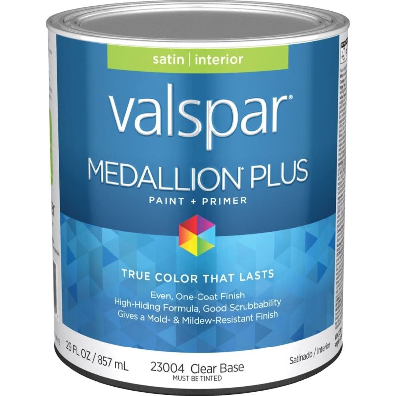 Valspar Medallion Plus Paint & Primer Interior Satin Clear Base 1 qt