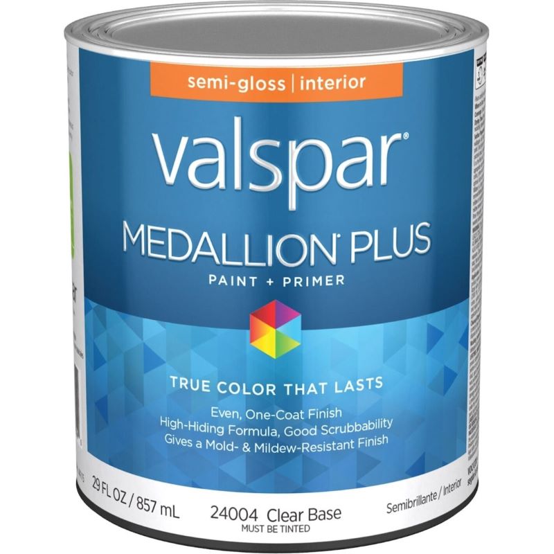 Valspar Medallion Plus Paint & Primer Interior Semi-Gloss Clear Base 1 qt