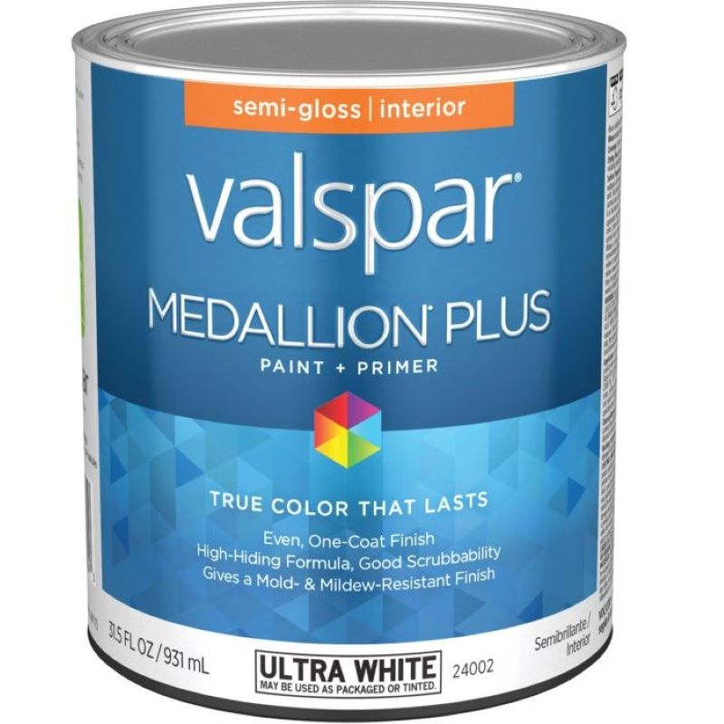 Valspar Medallion Plus Paint & Primer Interior Semi-Gloss Ultra White 1 qt