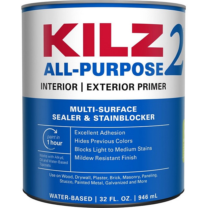 Kilz 2 All Purpose Sealer Stain Blocker Primer White 1 qt