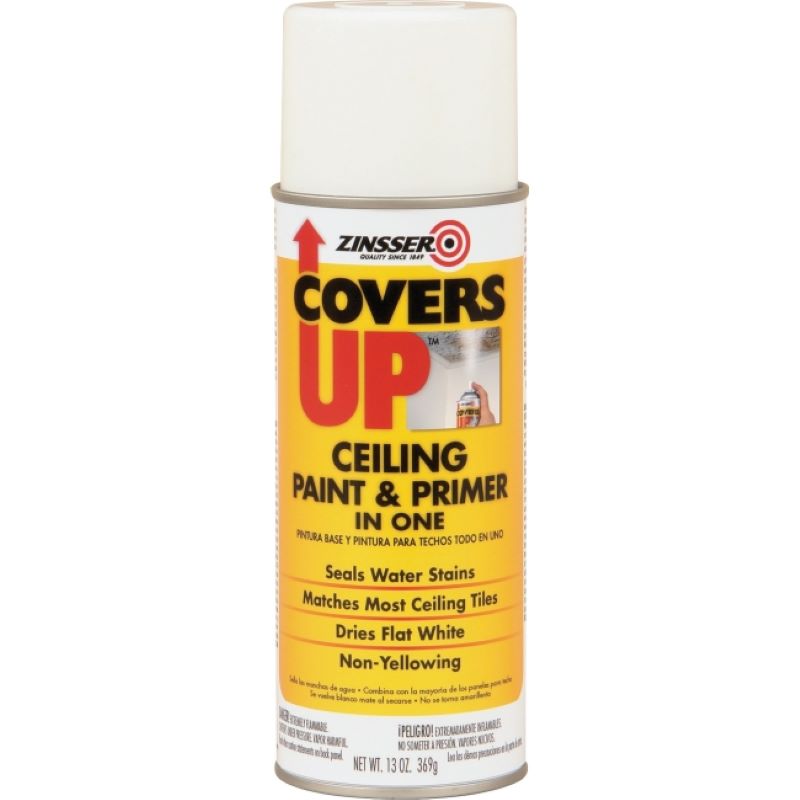 Zinsser Covers Up Ceiling Paint & Primer In One Spray Flat White 13 oz