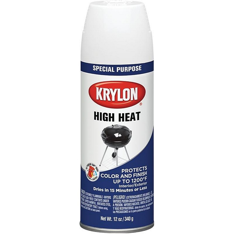 Krylon High Heat Flat White Spray Paint 12 oz