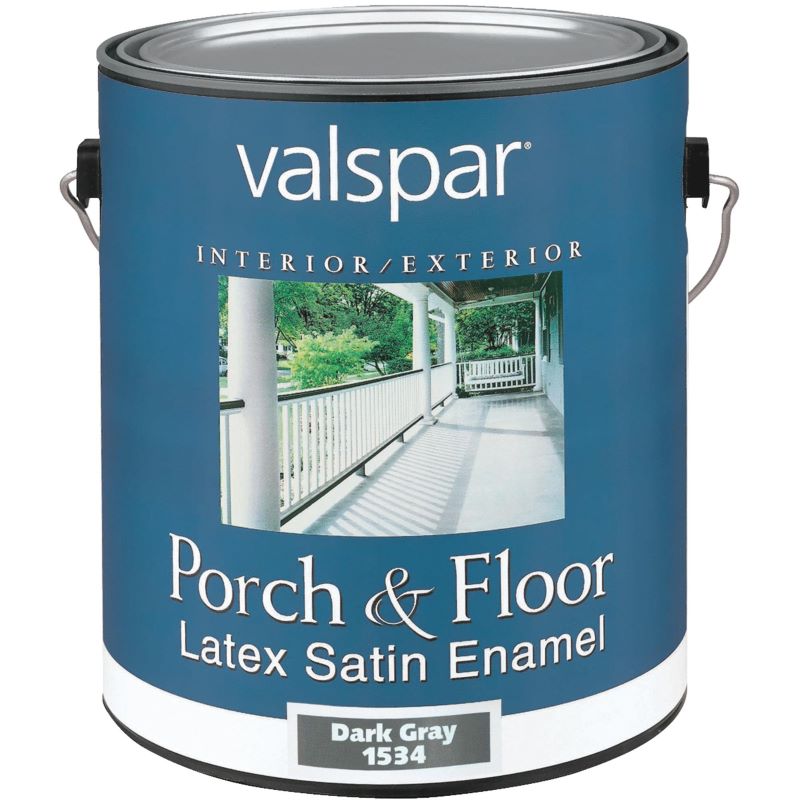 Valspar Latex Porch & Floor Satin Enamel Dark Gray 1 gal