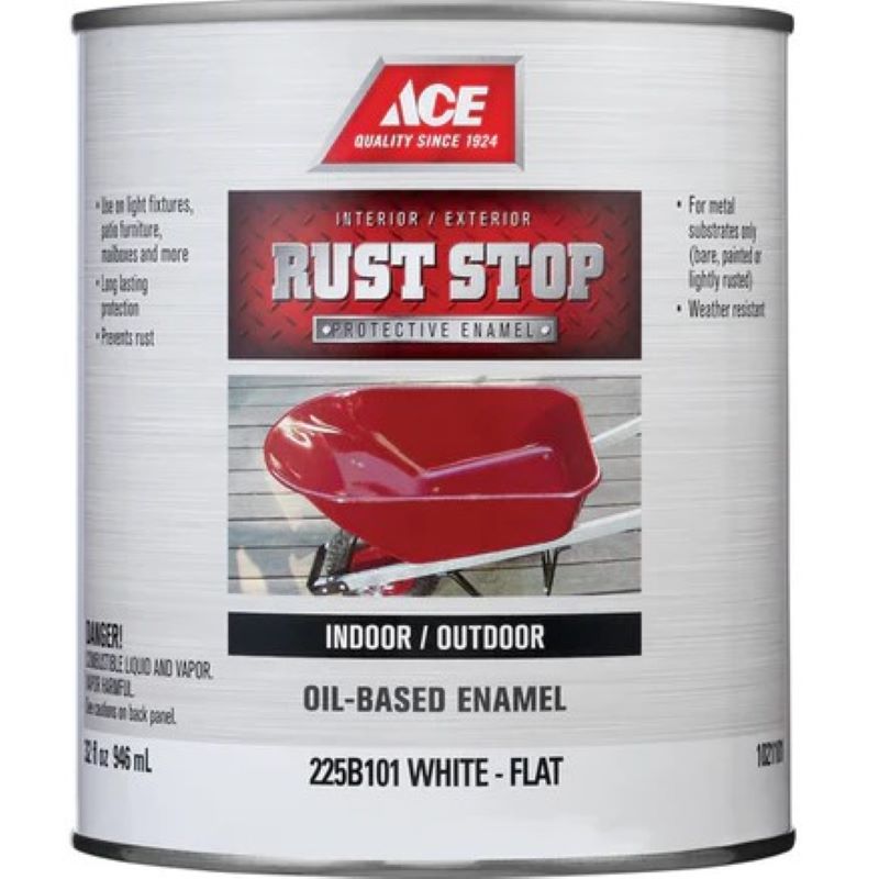 Ace Rust Stop Oil Based Enamel Flat White 1 qt