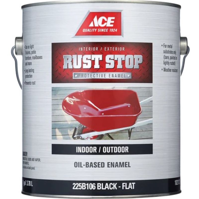 Ace Rust Stop Oil Based Enamel Flat Black 1 gal