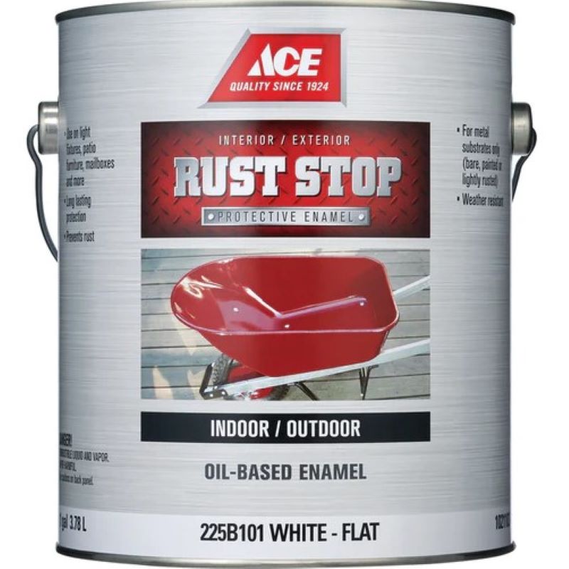 Ace Rust Stop Oil Based Enamel Flat White 1 gal