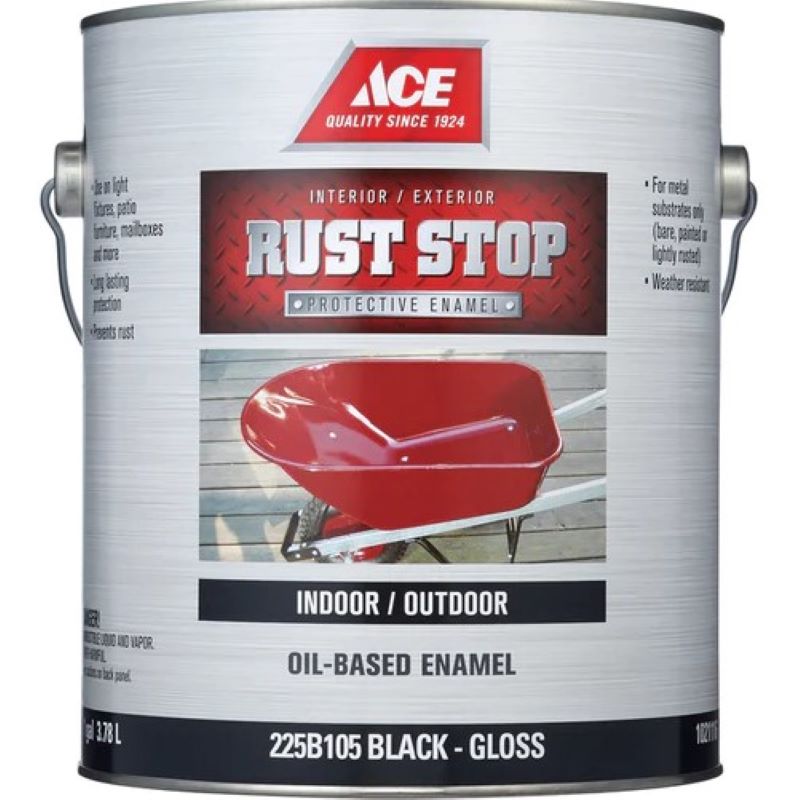 Ace Rust Stop Oil Based Enamel Gloss Black 1 gal