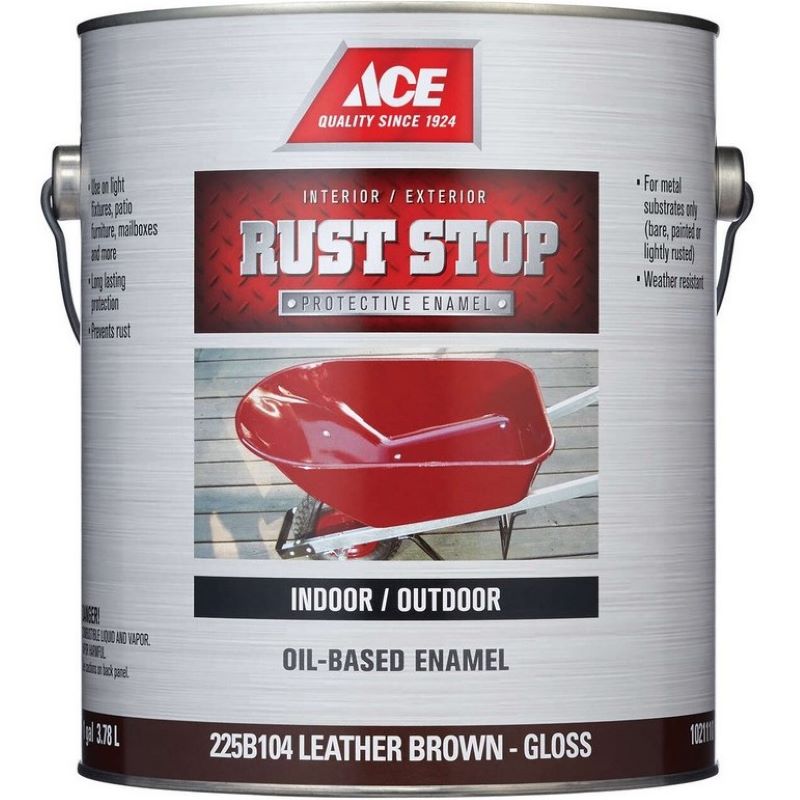 Ace Rust Stop Oil Based Enamel Gloss Leather Brown 1 gal