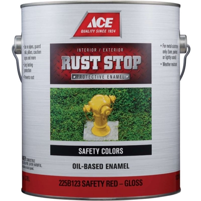 Ace Rust Stop Oil Based Enamel Gloss Safety Red 1 gal