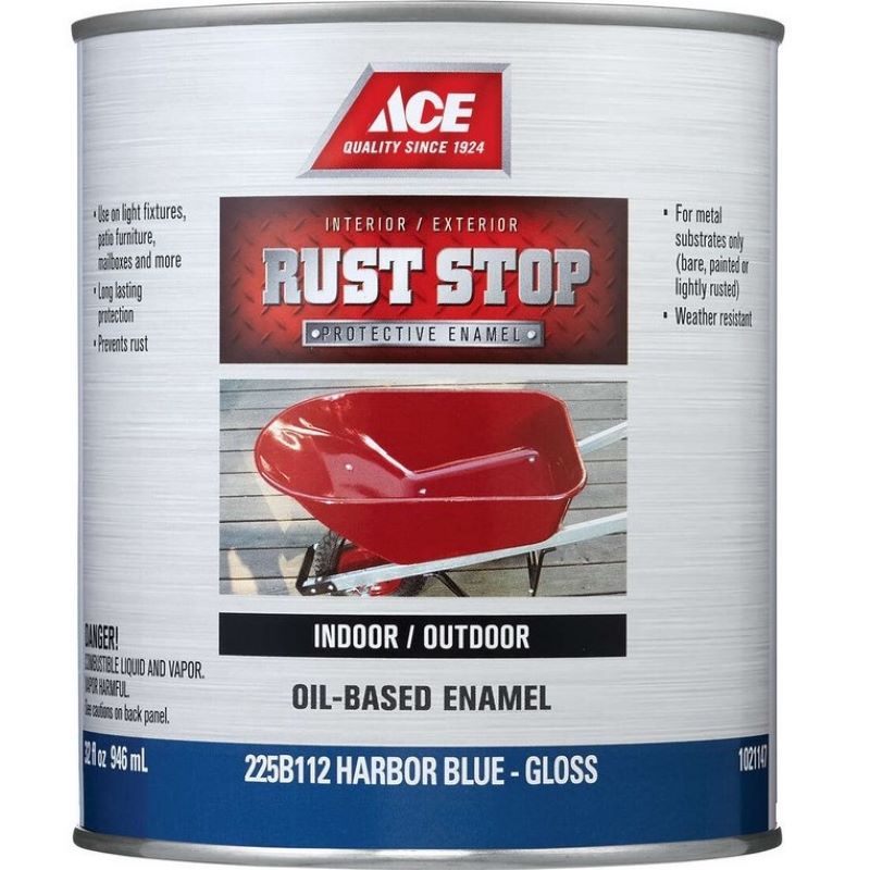 Ace Rust Stop Oil Based Enamel Gloss Harbor Blue 1 qt