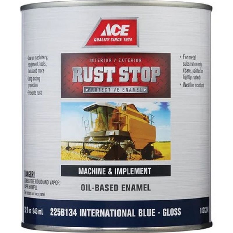 Ace Rust Stop Oil Based Enamel Gloss International Blue 1 qt