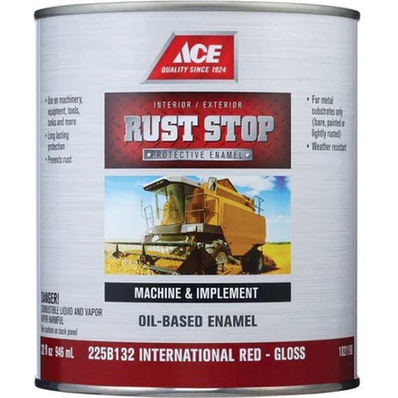 Ace Rust Stop Oil Based Enamel Gloss International Red 1 qt