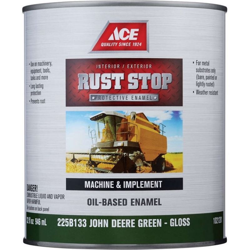 Ace Rust Stop Oil Based Enamel Gloss John Deere Green 1 qt