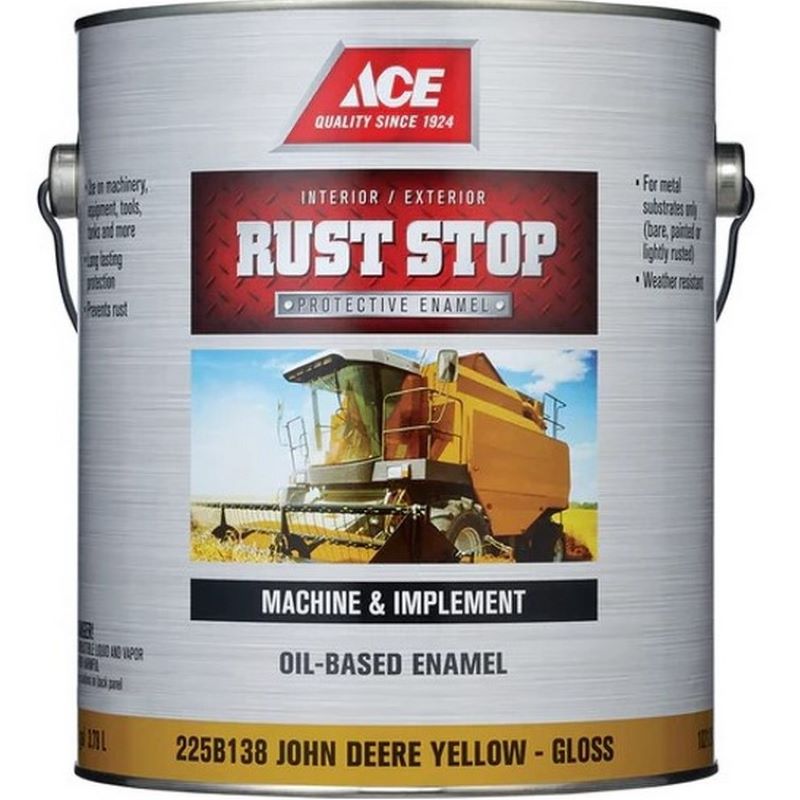 Ace Rust Stop Oil Based Enamel Gloss John Deere Yellow 1 gal