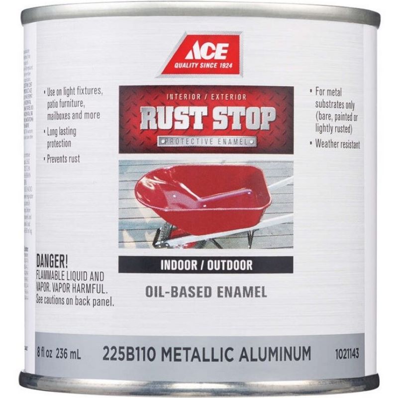 Ace Rust Stop Oil Based Enamel Metallic Aluminum 8 oz