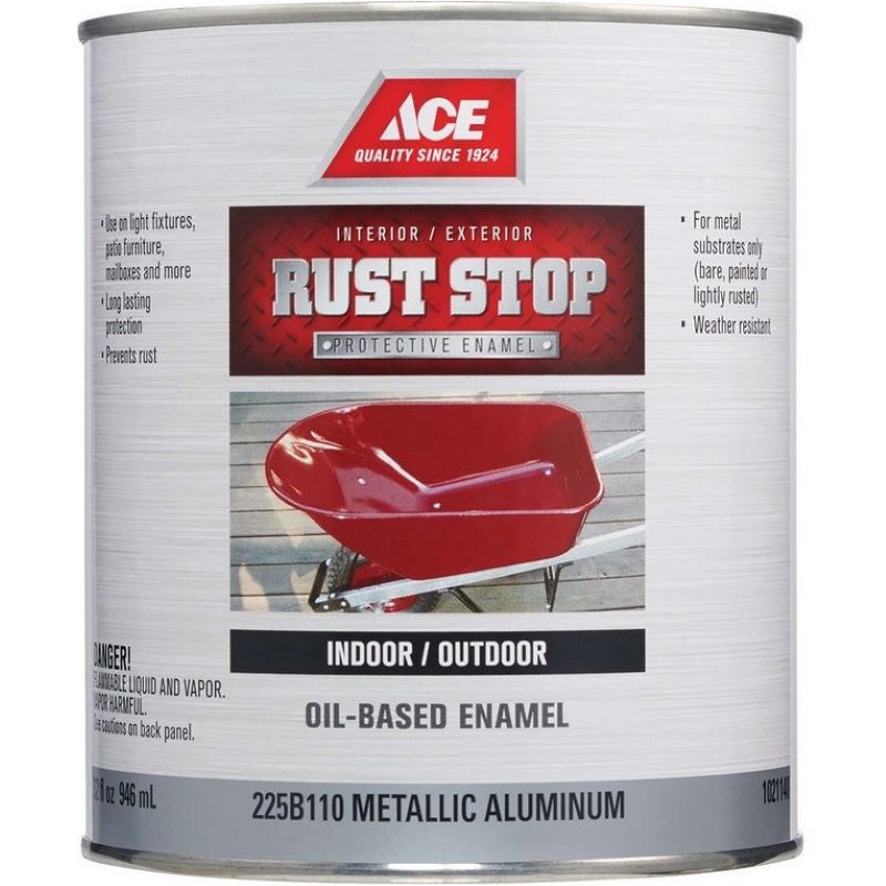 Ace Rust Stop Oil Based Enamel Metallic Aluminum 1 qt