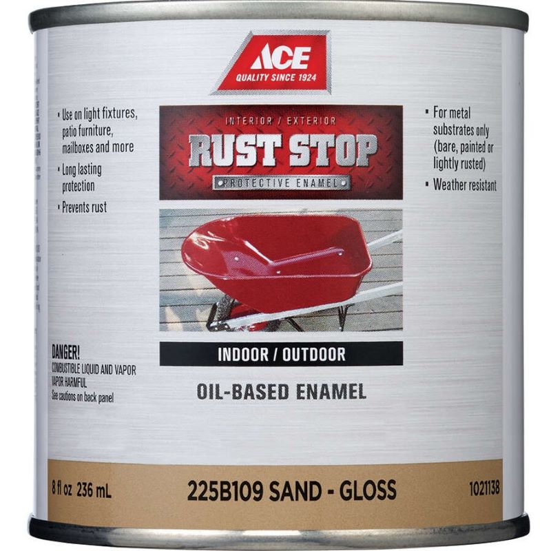 Ace Rust Stop Oil Based Enamel Gloss Sand 8 oz