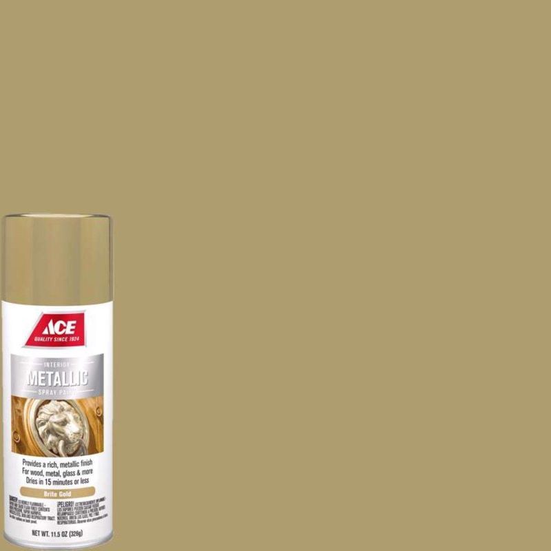 Ace Metallic Spray Paint Brilliant Bright Gold 11 oz