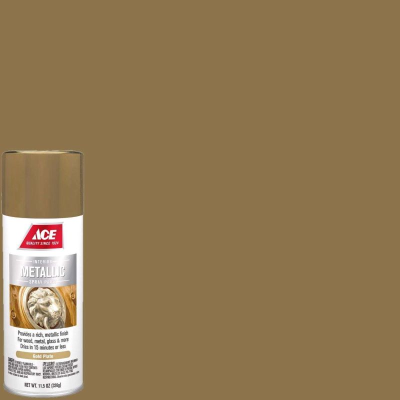 Ace Metallic Spray Paint Gold Plate 11.5 oz