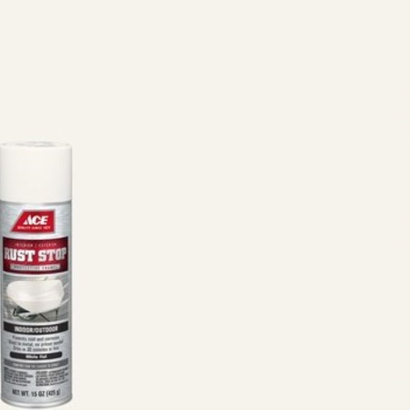 Ace Rust Stop Spray Paint Flat White 15 oz