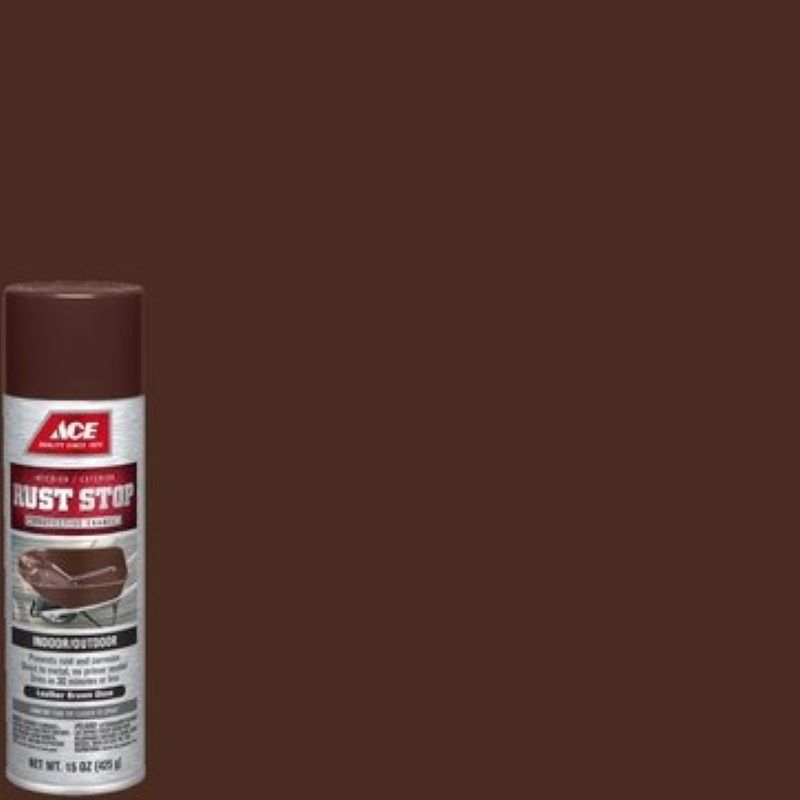 Ace Rust Stop Spray Paint Gloss Leather Brown 15 oz