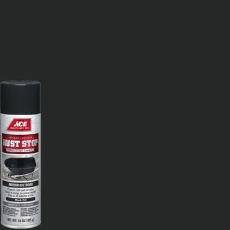 Ace Rust Stop Spray Paint Flat Black 15 oz